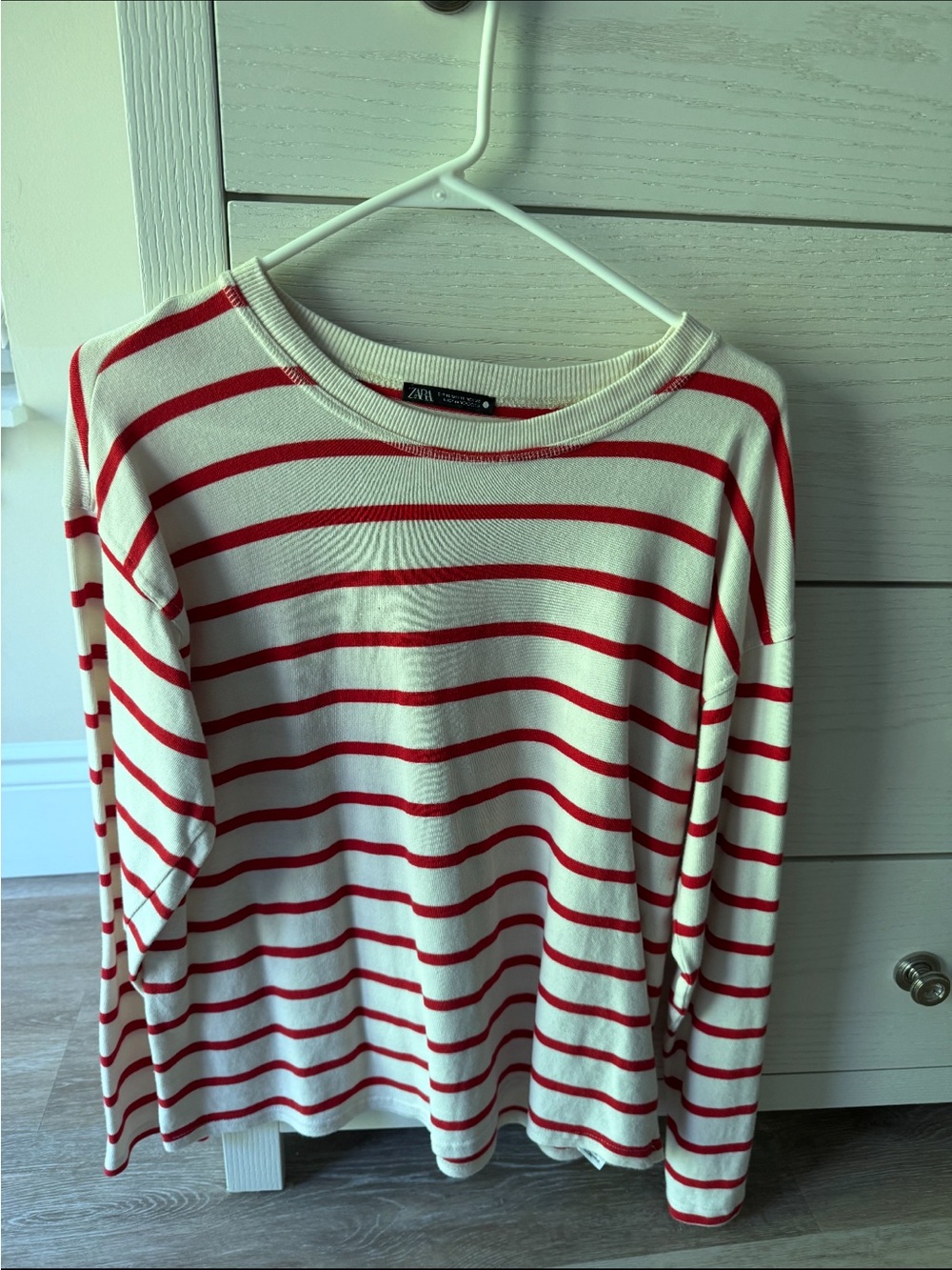 Zara red stripe long sleeve shirt